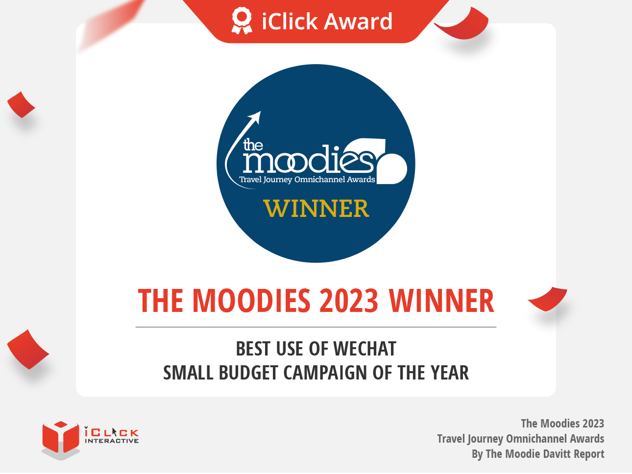 iClick Wins Two Awards from The Moodies 2023: Best Use of WeChat and Small Budget Campaign of the Year! 